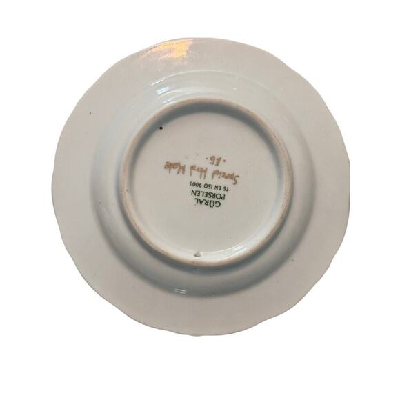 Hand-Painted Turkish Porcelain Plate – Red & Gold Floral-5” - Picture 2 of 2